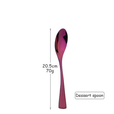 Purpursarkans galda piederumu komplekts 304 Nerūsējošā tērauda trauki ar nazi ar dakšiņu karoti trauki trauku mazgājamajā mašīnā droši sudraba trauki