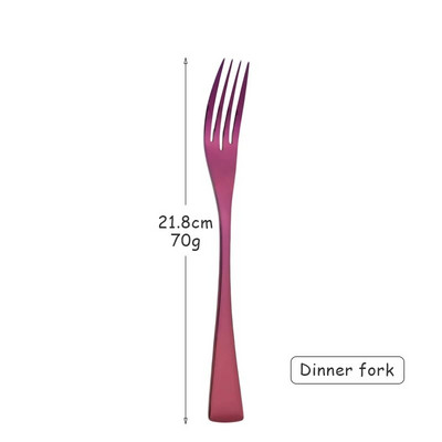 Purpursarkans galda piederumu komplekts 304 Nerūsējošā tērauda trauki ar nazi ar dakšiņu karoti trauki trauku mazgājamajā mašīnā droši sudraba trauki