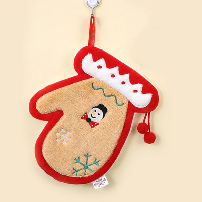 2024. gada jauns Ziemassvētku roku dvielis, ko var pakarināt, koraļļu samta absorbējošs, ātri žūstošs lupatu virtuves vannas istabas ērts kulons roku tīrīšanai