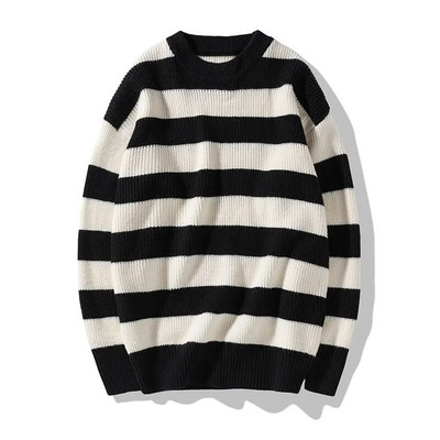 Rudens trikotāžas džemperis vīriešu ziemas ikdienas džemperi Harajuku ielas apģērbs Tate Landon džemperi Zaļi svītrains džemperis sieviešu topi