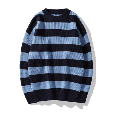 Rudens trikotāžas džemperis vīriešu ziemas ikdienas džemperi Harajuku ielas apģērbs Tate Landon džemperi Zaļi svītrains džemperis sieviešu topi