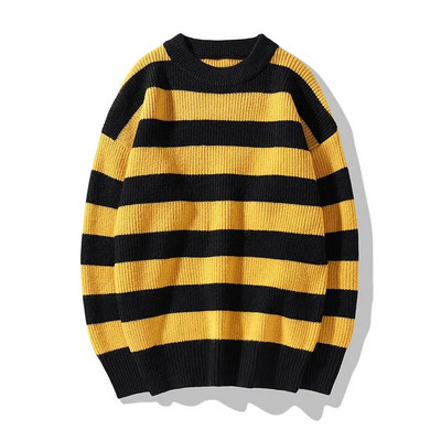 Rudens trikotāžas džemperis vīriešu ziemas ikdienas džemperi Harajuku ielas apģērbs Tate Landon džemperi Zaļi svītrains džemperis sieviešu topi