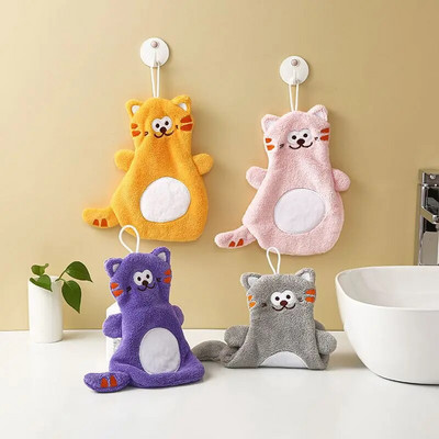 Wipe Your Hand Towel Coral Velvet Cartoon Animal Wipe The Towel Πετσέτα χεριών κουζίνας μπάνιου που στεγνώνει γρήγορα Πετσέτα απορρόφησης νερού