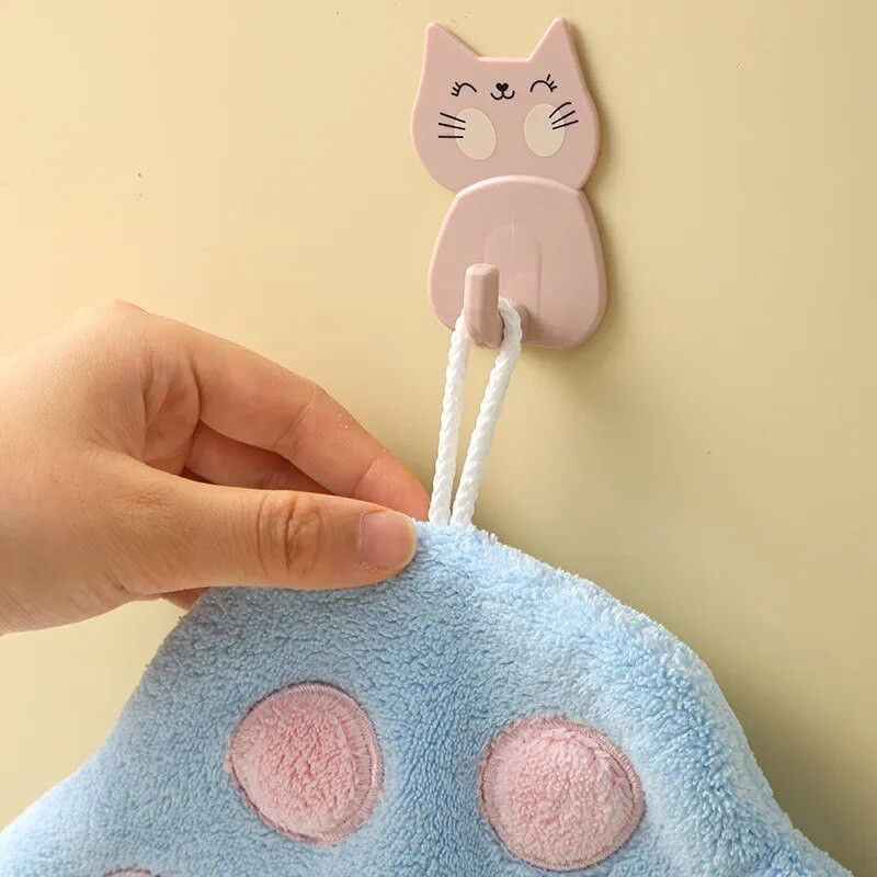 1 gab. Mīksts vannas istabas dvielis vannas istabas dvielis Creative Cat Footprints Dvielis Mājsaimniecības jauks dvielis bērniem tīrīšanas līdzekļi