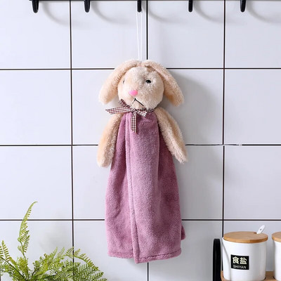 Rabbit Bowknot roku dvielis virtuvei vannas istabai Coral Velvet mikrošķiedras mīkstas, ātri žūstošas, absorbējošas tīrīšanas lupatiņas mājas vannas dvieļi