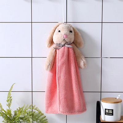 Rabbit Bowknot roku dvielis virtuvei vannas istabai Coral Velvet mikrošķiedras mīkstas, ātri žūstošas, absorbējošas tīrīšanas lupatiņas mājas vannas dvieļi