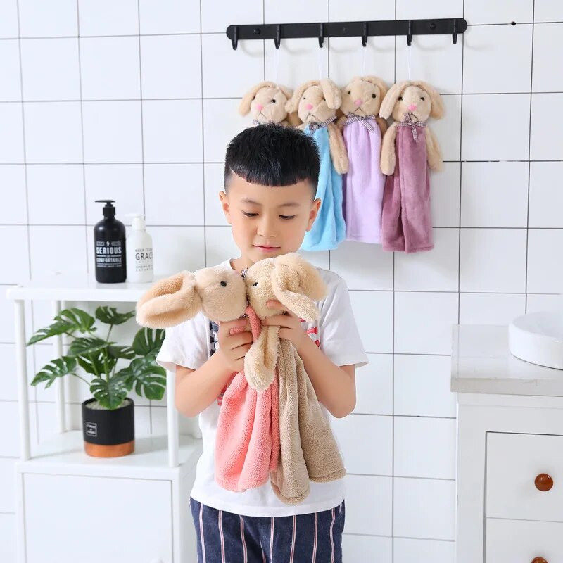 Rabbit Bowknot roku dvielis virtuvei vannas istabai Coral Velvet mikrošķiedras mīkstas, ātri žūstošas, absorbējošas tīrīšanas lupatiņas mājas vannas dvieļi