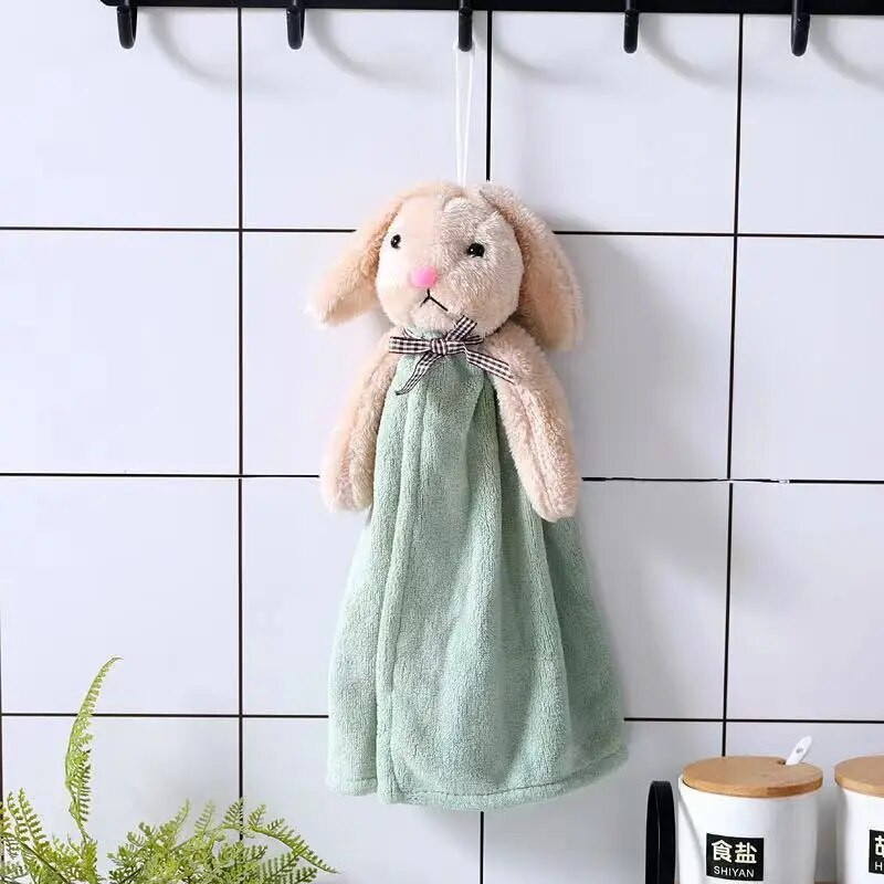 Rabbit Bowknot roku dvielis virtuvei vannas istabai Coral Velvet mikrošķiedras mīkstas, ātri žūstošas, absorbējošas tīrīšanas lupatiņas mājas vannas dvieļi