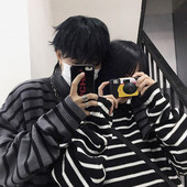 Rudens ziemas džemperis ar garām piedurknēm vīriešu džemperis ar garām piedurknēm korejiešu modes Harajuku lielizmēra pulovera apģērbs ar svītrām