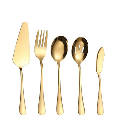 Posuđe za serviranje od zapadnog zlata od nehrđajućeg čelika Vilica Žlica Set lopata Prijenosni pribor za jelo Posuđe za odrezak Kuhinjsko posuđe