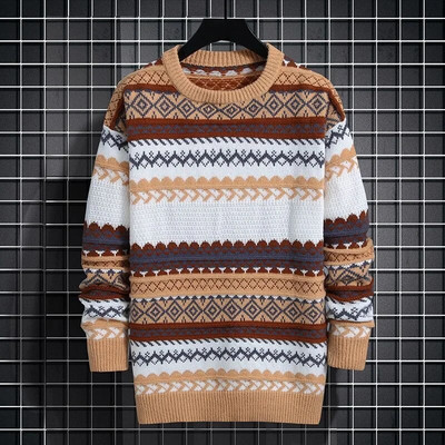 Kötött pulóverek Férfi Pulóverek Téli Pamut Meleg Férfi Ruhák Férfi Őszi Dizájner Ruházat Luxus Y2k Vintage új pulóver
