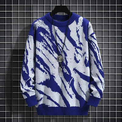 Kötött pulóverek Férfi Pulóverek Téli Pamut Meleg Férfi Ruhák Férfi Őszi Dizájner Ruházat Luxus Y2k Vintage új pulóver