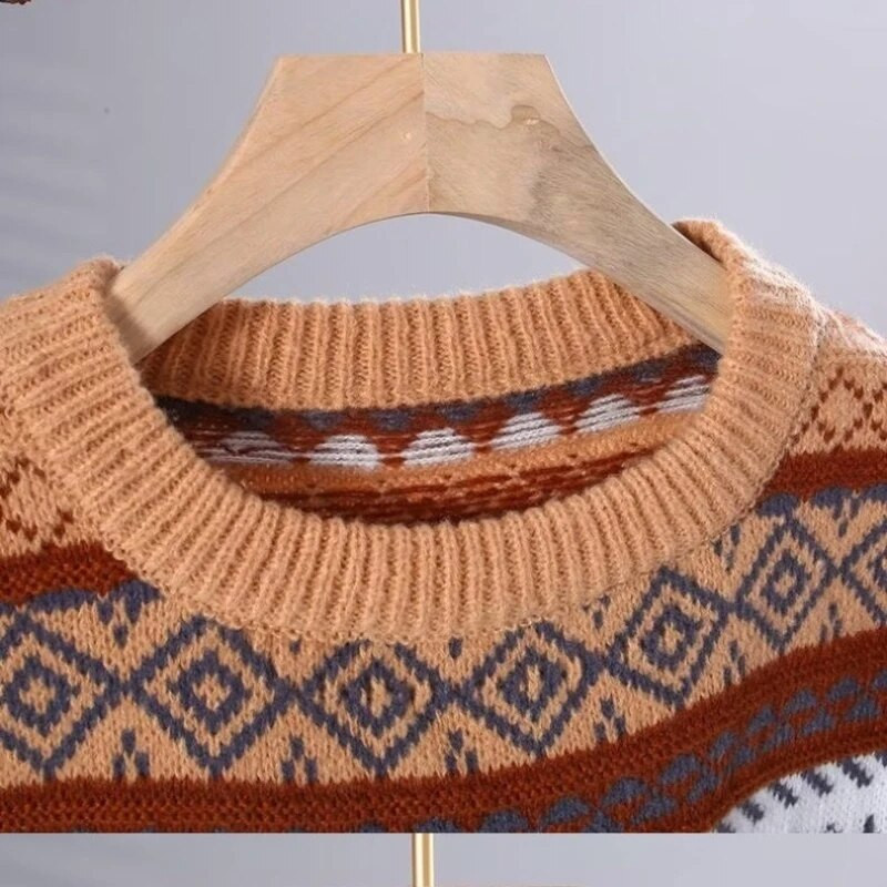 Kötött pulóverek Férfi Pulóverek Téli Pamut Meleg Férfi Ruhák Férfi Őszi Dizájner Ruházat Luxus Y2k Vintage új pulóver