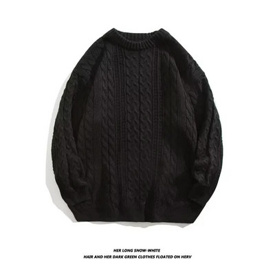 Vintage vienkrāsains vīriešu džemperis Pavasara korejiešu ikdienišķs pelēks džemperis Sieviešu adījums džemperis ar O kakla izgriezumu Lieli modes vīriešu apģērbi