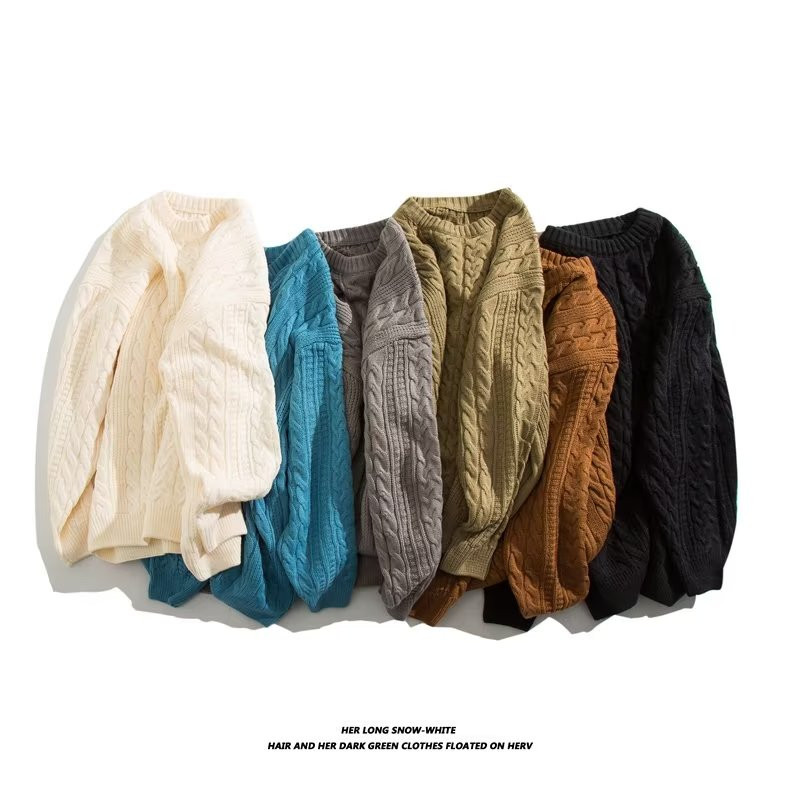 Vintage vienkrāsains vīriešu džemperis Pavasara korejiešu ikdienišķs pelēks džemperis Sieviešu adījums džemperis ar O kakla izgriezumu Lieli modes vīriešu apģērbi