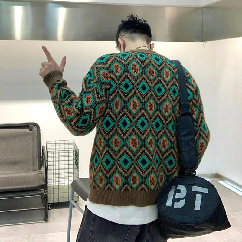 Vyriški drabužiai, grafiniai megztiniai megztiniai su apvalia apykakle, Argyle megztiniai.