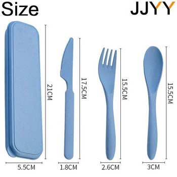 JJYY 1 Set(3Pcs) Δημιουργικό σετ μαχαιροπήρουνων με μαχαιροπίρουνα θήκης πιρούνι Σετ κουταλιού Students School Office Είδη ταξιδιού για το σπίτι