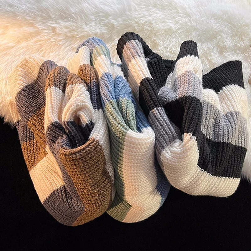 Džemperis Puloveri Vīriešu Svītrains dizains O veida kakla Modes Ins Ikdienas Adīšana Mīksta Vispārpiemērots Brīvs Korejiešu Stils Ikdienišķs Pavasaris Jauni Tīņi