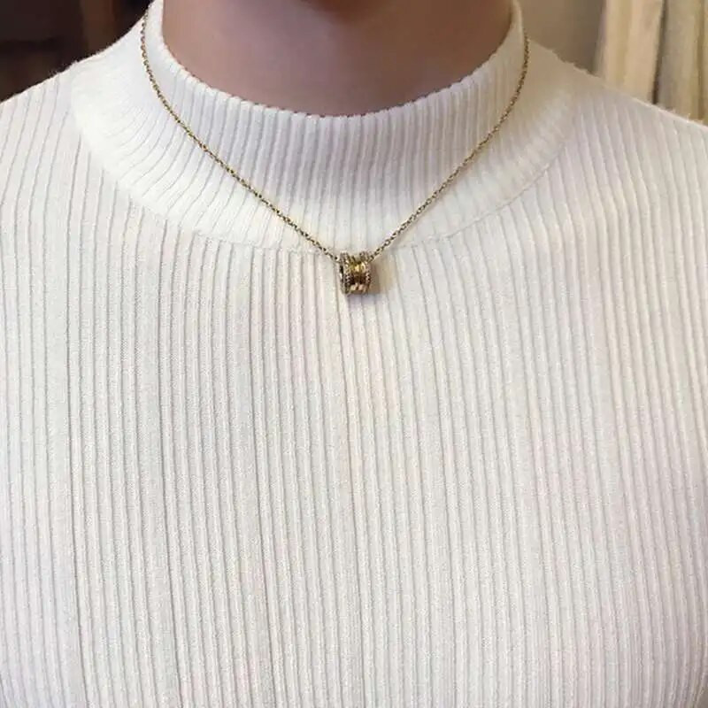 2023. gada korejiešu džemperis vīriešu rudens ziemas brīvdienu svītrains vienkrāsains vīriešu džemperis ar pusaugstu apkakli, elastīgs džemperis, šauri adīti topi