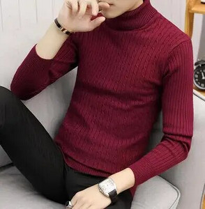 Žieminiai megztiniai su kaklo apykakle vyrams, ploni, šilti megztiniai Nauji vyriški vienspalviai kasdieniai megztiniai megztiniai, 5XL dydis
