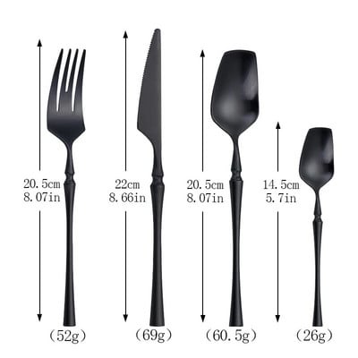 Nerūsējošā tērauda galda piederumu komplekts Zelta trauku komplekts Rietumu pārtikas galda piederumu trauki trauki Ziemassvētku dāvanu dakšiņas naži karotes