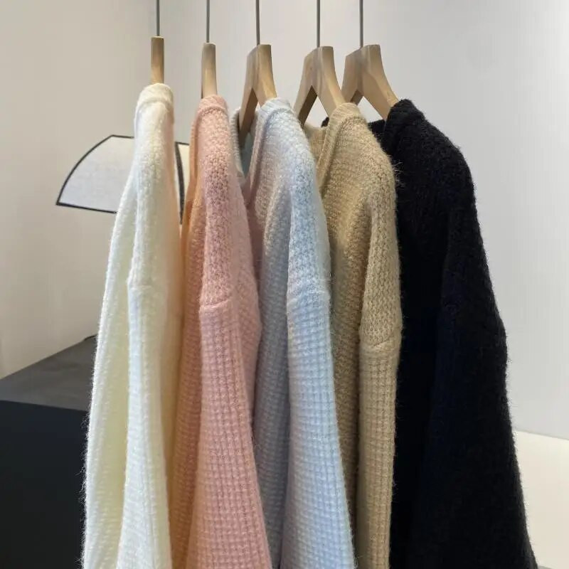 Rudens žiemos saldus megztinis Paprastas O kaklo masyvus trumpas biuro moteriškas kardiganinis paltas Metalinis vienaeilis apatinis drabužis ilgomis rankovėmis