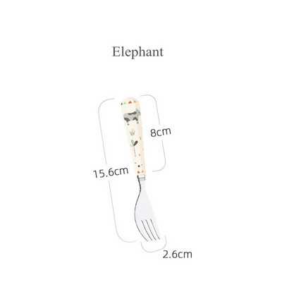 Lauva karikatūra nazis dakša karote galda piederumi bērniem galda piederumu komplekts jauks ziloņu keramikas nerūsējošā tērauda deserta karote augļu dakša