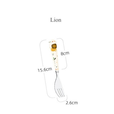 Lauva karikatūra nazis dakša karote galda piederumi bērniem galda piederumu komplekts jauks ziloņu keramikas nerūsējošā tērauda deserta karote augļu dakša