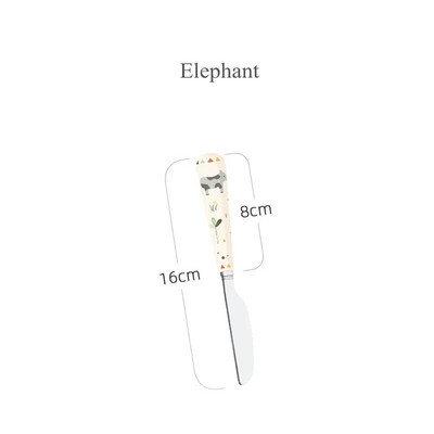 Lauva karikatūra nazis dakša karote galda piederumi bērniem galda piederumu komplekts jauks ziloņu keramikas nerūsējošā tērauda deserta karote augļu dakša