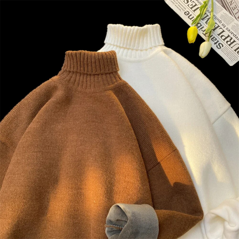 Žiemos vilnos šilti megztiniai Vyriški megztiniai megztiniai megztiniai megztiniai stori vyriški laisvalaikio megztiniai Slim Fit grynas megztinis