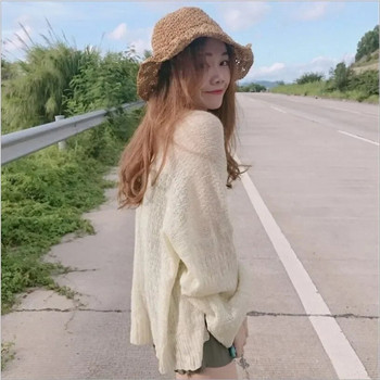 Ζακέτα για γυναίκες Summer Crop Knit Ζακέτα Y2k Γυναικείο Φαρδύ παλτό Kardigan Sweter Cardigans Κορεάτικη Cropped Cardigan
