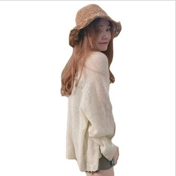 Жилетка за жени Summer Crop Knit Cardigan Y2k Sweater Дамско свободно палто Кардиган Sweter Cardigans Корейска съкратена жилетка