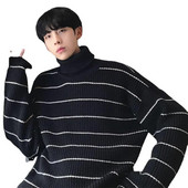 2021 strīpains vīriešu džemperis 2020 jauns brīvs slinks stila studentu 100 piedurkņu atloks trikotāžas jakas tops