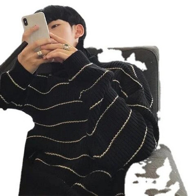 2021 strīpains vīriešu džemperis 2020 jauns brīvs slinks stila studentu 100 piedurkņu atloks trikotāžas jakas tops