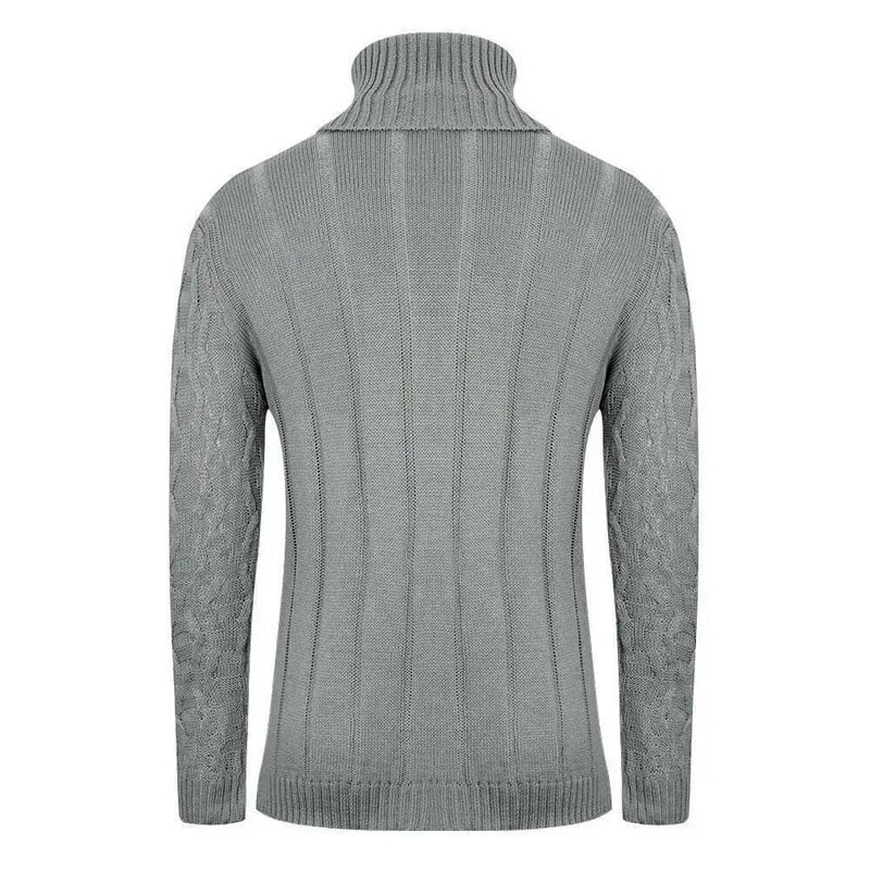 Sügis/talv uued meeste kampsunid vabaaja ühevärvilised kilpkonnakaelusega pikkade varrukatega Argyle Twist kootud pulloverid õues kasutatavad soojad džemprid