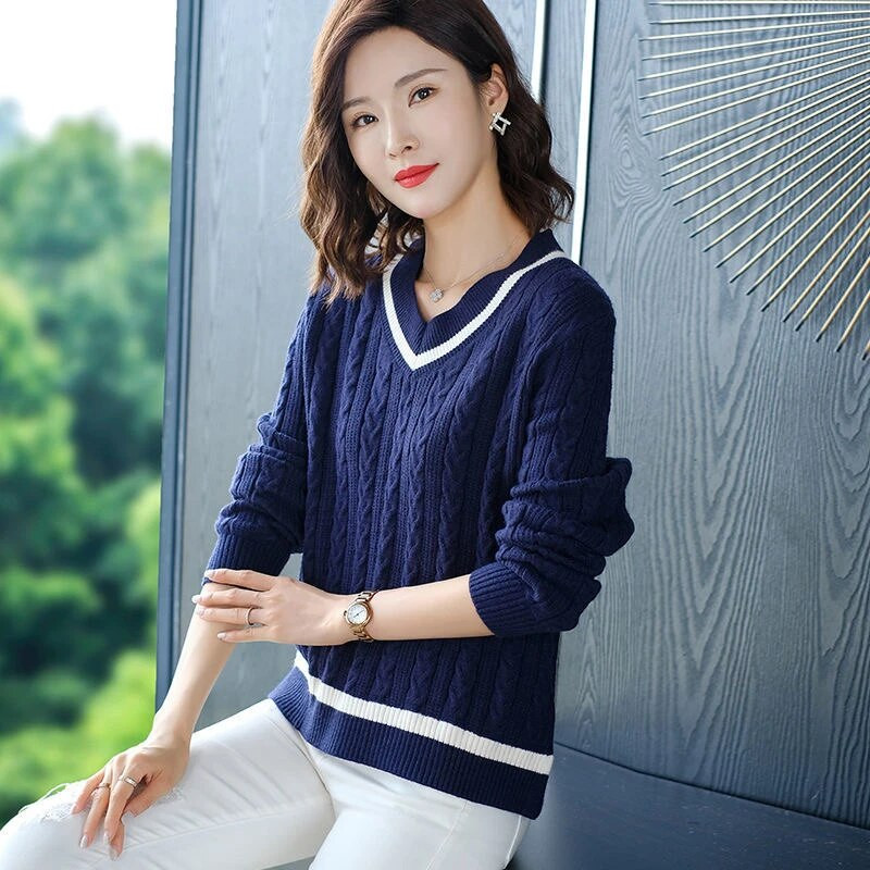 Didžiosios Britanijos mokyklinė uniforma JK megztinis V formos kaklo megztinis megztinis megztinis medvilninis mokyklinis mergaičių uniformos viršūnės ilgomis rankovėmis 3 spalvų megztinis