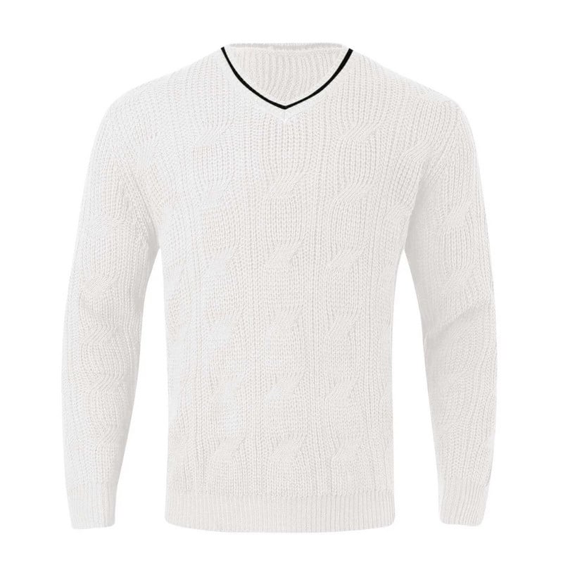Megztiniai Vyriški rudeniniai vienspalviai vilnoniai megztiniai Ploni ilgomis rankovėmis V kaklu Pusiau vilnoniai Oversize megzti megztiniai megztiniai Pull Homme
