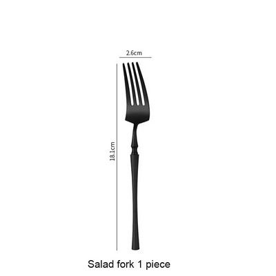 Matinė juoda 18/10 nerūdijančio plieno Prabangūs stalo įrankiai Stalo reikmenys Peilis Kava Ledo Šaukštas Šakutė Lazdelės Stalo reikmenų rinkinys Galima plauti indaplovėje