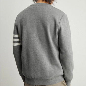 Мъжко трикотажно облекло Луксозно зимно облекло Мъжки пуловер Мъжки раирани големи размери Y2k ретро пуловери Джърси Harajuku Ново