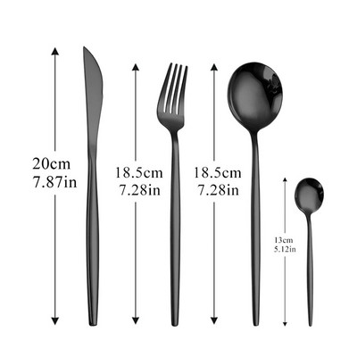 Mirror Rainbow rozsdamentes acél evőeszköz készlet desszert villa kanál kés ezüst edénykészlet étkészlet acél pálcika komplett vacsorakészlet