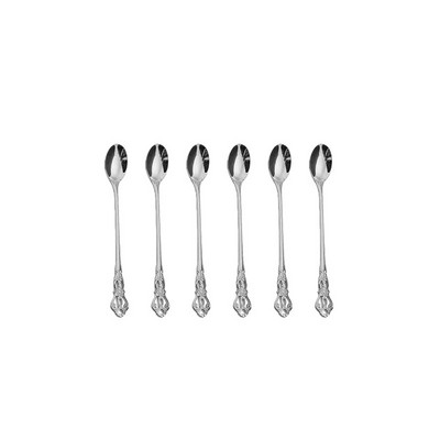 6 gab. Nerūsējošā tērauda galda piederumu komplekts Zelta trauki Karaliskā tējas karote Dakšiņas Naži virtuve Rietumu vakariņas Sudraba trauki galda piederumi Dāvana