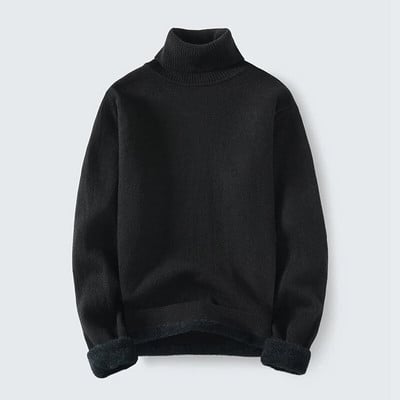 Žieminis plonas vilnos megztinis megztinis su kaklo kaklu Vyriškas madingi megztiniai šilti vyriški Casaul korėjietiško stiliaus kietas mezgimo megztinis Vyras