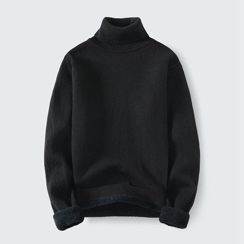 Žieminis plonas vilnos megztinis megztinis su kaklo kaklu Vyriškas madingi megztiniai šilti vyriški Casaul korėjietiško stiliaus kietas mezgimo megztinis Vyras