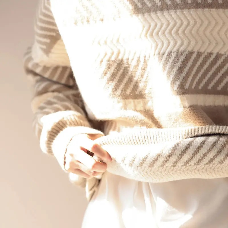 2022 Νέες παραλαβές Πουλόβερ ριγέ τύπωμα Streetwear Ανδρικό πουλόβερ με λεπτή εφαρμογή Unisex Casual Jumper Ρούχα Κορέας στυλ L90