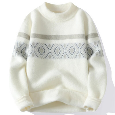 Férfi pulóver pulóver Őszi divat Alkalmi laza csíkos O-nyakú kötött nagyméretű Harajuku utcai ruházat kötöttáru A268