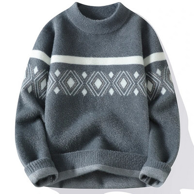 Férfi pulóver pulóver Őszi divat Alkalmi laza csíkos O-nyakú kötött nagyméretű Harajuku utcai ruházat kötöttáru A268