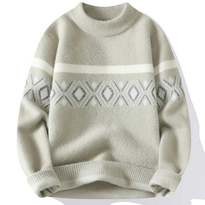 Férfi pulóver pulóver Őszi divat Alkalmi laza csíkos O-nyakú kötött nagyméretű Harajuku utcai ruházat kötöttáru A268