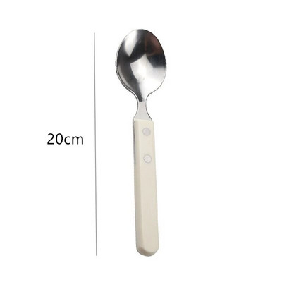 Galda trauku komplekts 3 gab. Nerūsējošā tērauda trauki karote nazis dakša ziloņkaula balts liekšķere steiks virtuve Rietumu galda piederumi mājas trauki