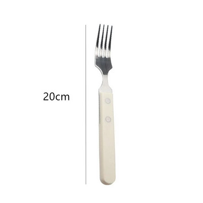 Galda trauku komplekts 3 gab. Nerūsējošā tērauda trauki karote nazis dakša ziloņkaula balts liekšķere steiks virtuve Rietumu galda piederumi mājas trauki