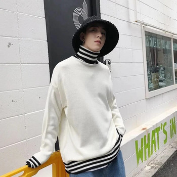 Ανδρικά πουλόβερ με ριγέ ζιβάγκο Κορεάτικη μόδα Χαλαρά πλεκτά Φθινοπωρινά χειμωνιάτικα ρούχα Harajuku πλεκτά μπλουζάκια Sueter Hombre